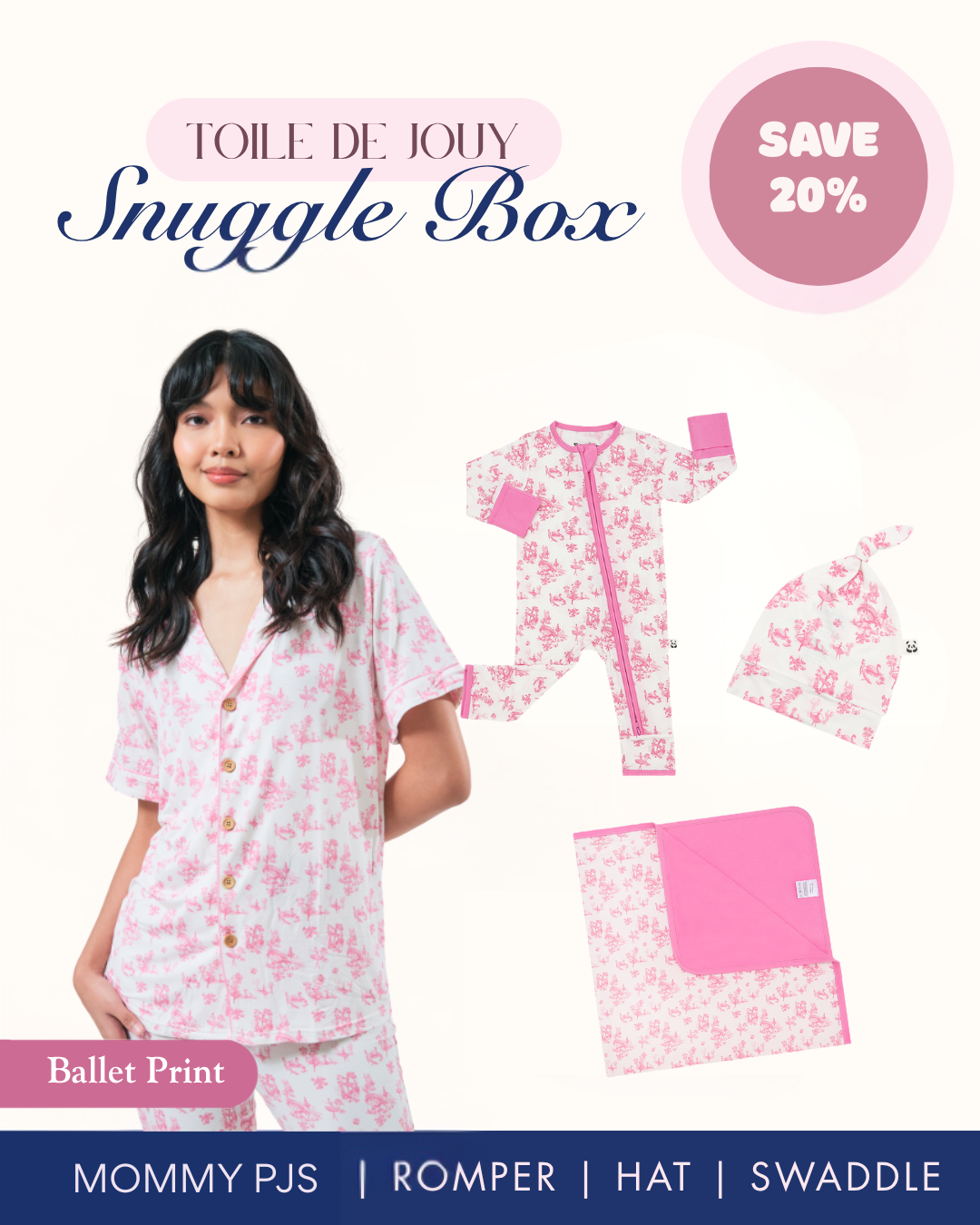 Toile De Jouy: Mommy & Me Baby Set - Ballet