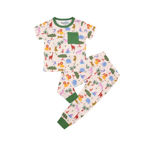 Short Sleeves Kids PJ Set, Jungle