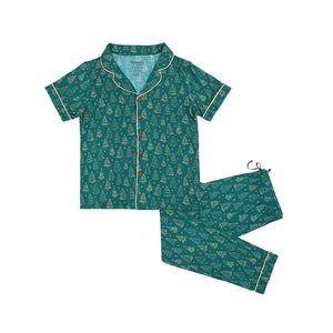 Unisex Short Sleeves Button Down PJ Set - Xmas 2024